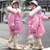 -30 Cappotto lungo parka impermeabile per bambini russo New Winter piumino impermeabile per abbigliamento per ragazze abiti spessi e caldi tute da neve H0910