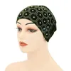 Donne musulmane Hot Drill Foulard in velluto Cappelli Moda islamica Tinta unita Berretto interno Turbante Eid Copricapo Berretti morbidi