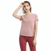 Mulheres roupas tops T-shirt camisetas Tracksuit yoga roupas mulheres esportes fitness top profissionais funcionamento respirável malha traseira de manga curta verão moda t-shirt