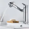 Badkamer Wastafel Kranen Fortune Kat Basin Kraan 360 Roteren Messing Mixer Tap Trek Spuit Nozzle Zwart / Sliver