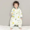 Toddler kış uyku tulum bebek sıcak pamuk pijama küçük çocuklar karikatür yatmadan yatay playsuits bebek bölünmüş bacak sleepsack 211025