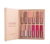 HANDAIYAN Lippenstift-Sets, 12 Stück/Set, Lipgloss, flüssiger Lipgloss, matt schimmernde Lippenstifte, Feuchtigkeitscreme, wasserfester Samt-Lipgloss mit Geschenkbox