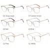 Moda güneş gözlükleri çerçeveler vintage kare anti mavi ışık gözlükleri kadın tasarımcı metal büyük çerçeve optik gözlükler temiz lens280i