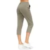 Spor Eğlence Capris kadın Tayt Yoga Kıyafetler Katı Renk Gevşek Koşu Spor Nefes Yüksek Bel Lace Up Elastik Yoga Pantolon