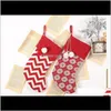 Festive Party Supplies Home & Garden Decorations Knitted Christmas Stockings Wool Socks Red And White Elk Childrens Gift Bags Jxw325 Drop Del