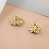 Karopel Fashion Gold Exquisite Zirkon Bee Hoop oorbellen Clip voor mannen Women Lady Sieraden Huggie