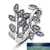 Autentico anello in argento sterling 925 per le donne foglie scintillanti anello d'argento anello gioielli zirconi per le donne regalo di nozze prezzo di fabbrica prezzo di fabbrica di qualità di design qualità più recente