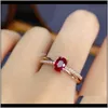 Jewelryshilovem Natural Burning Pigeon Blood Ruby Gemstone Rings For Women Real 925 Sterling Sier Gift Plant Jcj0406881Agh Cluster Drop Deliv