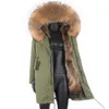 Giacca invernale da uomo 7XL Vera pelliccia lunga Parka Cappotto con cappuccio in vera pelliccia di procione Cappotto con fodera in pelliccia di procione naturale Cappotto vero uomo