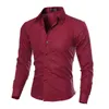 5XL Plus Size Brand-clothing Cotton Mens CIOTHING Solid Soft Men Shirt Long Sleeve Shirts Casual Slim Fit Sale 210626