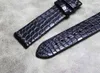 Bracelet en Crocodile fait à la main Alligator Bracelet en cuir véritable homme mince Bracelets de ceinture 16 18 19 20 21 22mm Accessoires de montre