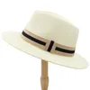 Gunstige rand hoeden 2021 6 kleur zomer vrouwen mannen stro sun hoed met breed panama voor strand fedora jazz maat 5658 cm a0154XSJ1849096