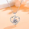 925 Sterling Silver Chain Halsband Lyxlila / Blå / Vit Crystal Cz Heart Pendant Choker Halsband för Kvinnor Bröllop Smycken Gåvor Wa169