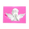 3D Angelo Cornice Stampo In Silicone Cupcake Topper Stampi Per Fondente Strumenti Per Decorare Una Torta FAI DA TE Sapone Argilla Caramella di Cioccolato Gumpaste Stampo