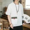 半袖Tシャツ男性夏の緩いTシャツトップティーヒップホップパンクロックファッション服プラスサイズM-4XL 5xl oネック210716