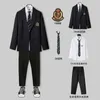 Primavera Autunno DK Suit da uomo abito coreano sciolto studente jk uniforme uniforme uniforme uniforme set di college cappotto casual abiti per uomo X0909