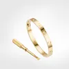 Tititanium Classic Bangles Armband för älskare Arvband Bangle Rose Gold Par Armband smycken Valentins daggåva med ruta 15-22cm