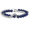 Bracelet à brins de perles en pierre naturelle, perle Qingjin glaçage œil de tigre pour hommes, bijoux cadeau, breloque goutte, 2022 Fawn22