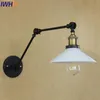 White Glass Loft Industrial Vintage Wall Lights Fixtures Wandlamp Swing Long Arm Light LED Lamp Sconce Appliques Murale Lamps