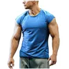 Compressão Respirável Ginásio Treino Muscle Sem Mangas T-shirt Masculino Fitness Training Treinamento Quick-Secagem Sportswear Men's T-Shirts