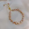 Beaded Strands Barock Natural Freshwater Pearl Armband Sexig för Woman Fashion Lady Temperament Jewelry Sydkorea Fawn22