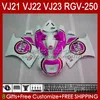 Bodys для Suzuki RGVT RGV 250CC 250 CC RGV-250 Панель RVG250 20HC.135 RGVT-250 90 91 92 93 1994 1995 1996 RGV250 SAPC VJ22 1990 1991 1992 1993 1993 94 95 96 обтекает Lucky Pink