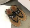 Klasyczne Damskie Sandały Damskie Wysokiej Jakości Skórzane Kapcie Plażowe Panie Designer Buty Kobiet Flip Flops Sandal Brand Pantofl C90897