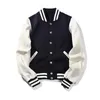 Men's Jackets MORUANCLE Unisex College Varsity Baseball Solid Color Fashion Letterman Outerwear For Couples Uniform