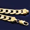 10 mm Big Yellow Solid Gold Filled Cuban Link Chain Halsband Tjock Mens Smycken Kvinnor Guld Mens Halsband Hip Hop Jewelry2338