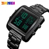 Skmei Top Luxury Fashion Sport Watch Mężczyźni Ze Stali Nierdzewnej Zegarek Zegarki Odliczanie LED Wyświetlacz Zegarek Reloj Hombre 1369 Q0524