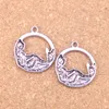 52st Antik Silver Bronze Plated Circle Mermaid Charms Pendant DIY Halsband Armband Bangle Findings 23mm