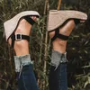 Women Shoes Platform Sandals Peep Toe High Wedges Heel Ankle Buckles Sandalia Espadrilles Female 2021 New Y0721