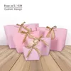 Large Size Gift Box Packaging Gold Handle Paper Gift Bags Kraft Paper With Handles Wedding Baby Shower Birthday Party Favor 211108