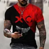 Homens camisetas Xoxo 3D impresso t-shirt do Dia das Bruxas, camisola redonda do pescoço, tendência, moda urbana, lazer, 2022