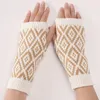 Gants tricotés à demi-doigts pour femmes et filles, mitaines creuses sans doigts, manches de bras, gants papillon, automne et hiver