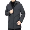 Veste d'hiver hommes à capuche parkas manteau chaud épaissir vêtement d'extérieur à glissière marque rembourré 211014