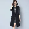 Women's Spring Autumn Mid-length Waistcoat Jacket Large Size Office Lady Black Long Vest Outwear Work Coat Women 210819