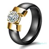 desigenr jewelry couple rings ceramic zircon rings glaze band rings for couples hot fashion