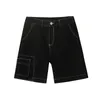 IFB Abbigliamento da uomo Abbigliamento Summer Shorts Lavare la linea bianca Pocket Stereo Design Straight Style Black Ginocchiato Pantaloni lunghezza 9Y6375 210524