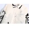 Платья белая печать негабаритная рубашка макси женское длинное рукаву кнопка африканская женщина старинные летние Vestidos 210430
