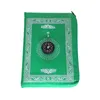 2021 Islamic Bön Rug Portable Flätad Mat Portable Zipper Compass Blanketter Travel Pocket Mattor Muslim Bön mattor Muslim Dyrkan