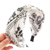 2021 Fashion Women Wide Side Hair Accessories Bohemia Flower Print Hairband Middle Cross Knot Headwear Casual Adult Girls Headband8339446