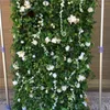 Grüne Pflanzen, Rosen, Hortensien, Penoy, künstliche Blumenwand für Hochzeitshintergrund, dekorative Blumenkränze