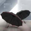 Haute qualité Homme et Femme Affaires Automatique Double Renforcement Super Grand Parapluie Solaire Pliant Ten Bone Umbrella 210320