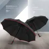 High-quality Male and Female Business Automatic Double Reinforcement Super Large Folding Sunscreen Umbrella Ten Bone Umbrella 210320