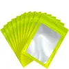 100 pcs/lot plusieurs tailles sac de papier d'aluminium refermable anti-odeur sacs d'échantillons en plastique avec fenêtre emballage de détail pochette d'emballage