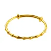 Bangle Push-pull Areia Ouro para Mulheres Bambu Junta Banhado Cobre Variável Tamanho Pulseira De Moda Jóias