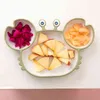 Bopoobo Baby Dishes Silicone Suction Plate Cute Crab Children Feeding Plate Non-Slip Baby Food Feeding Bowl For Children G1221