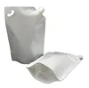 DHL 14*22 cm 500 ml 500 Pcs/Lot blanc vide Doypack bec sac gelée jus vin boire debout bec PE Poly fête paquet pochette