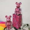 Bearbrick暴力ベアビルディングブロッククマ桜小川ピンクトレンド人形手作り装飾品400